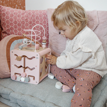 New in! The Activity cube🤩⁣
⁣
Perfect for little hands to play with! There is just so much to do. There is a shape sorter, bead maze, xylophone and so much more! Each side has different activities.⁣
⁣
⁣
⁣
#labellabel #woodentoys #activitycube #woodentoysforkids #toysforkids #toysofinstagram #