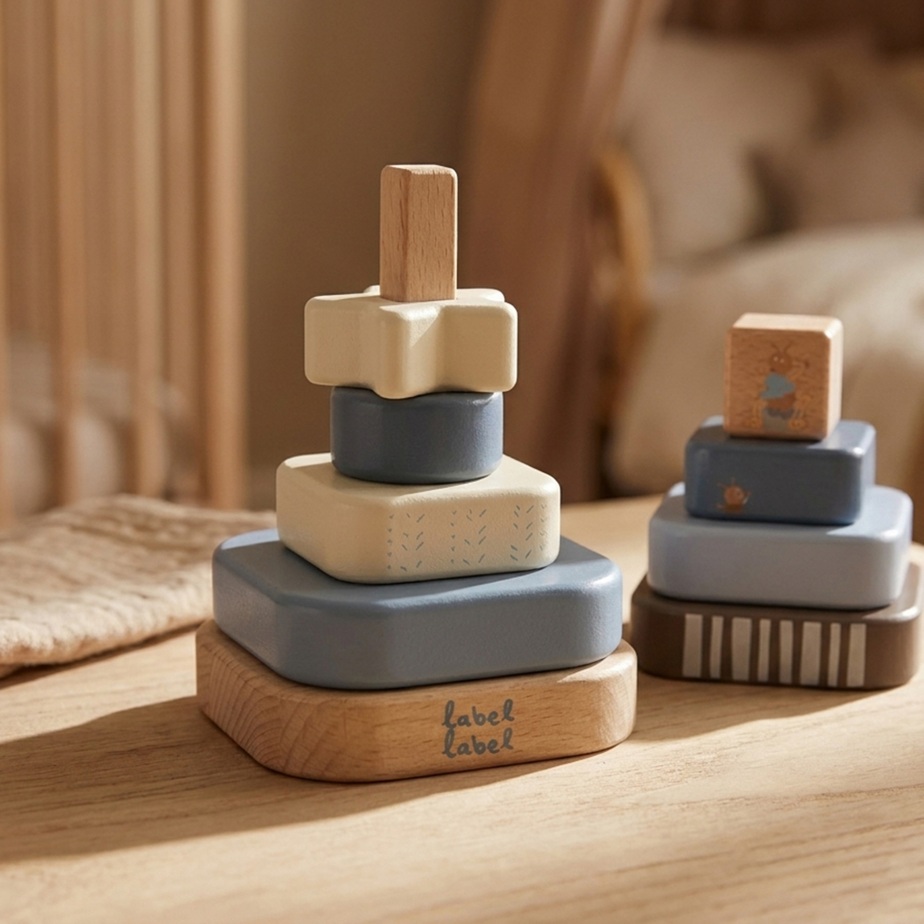 Square Stacking Tower - Blue