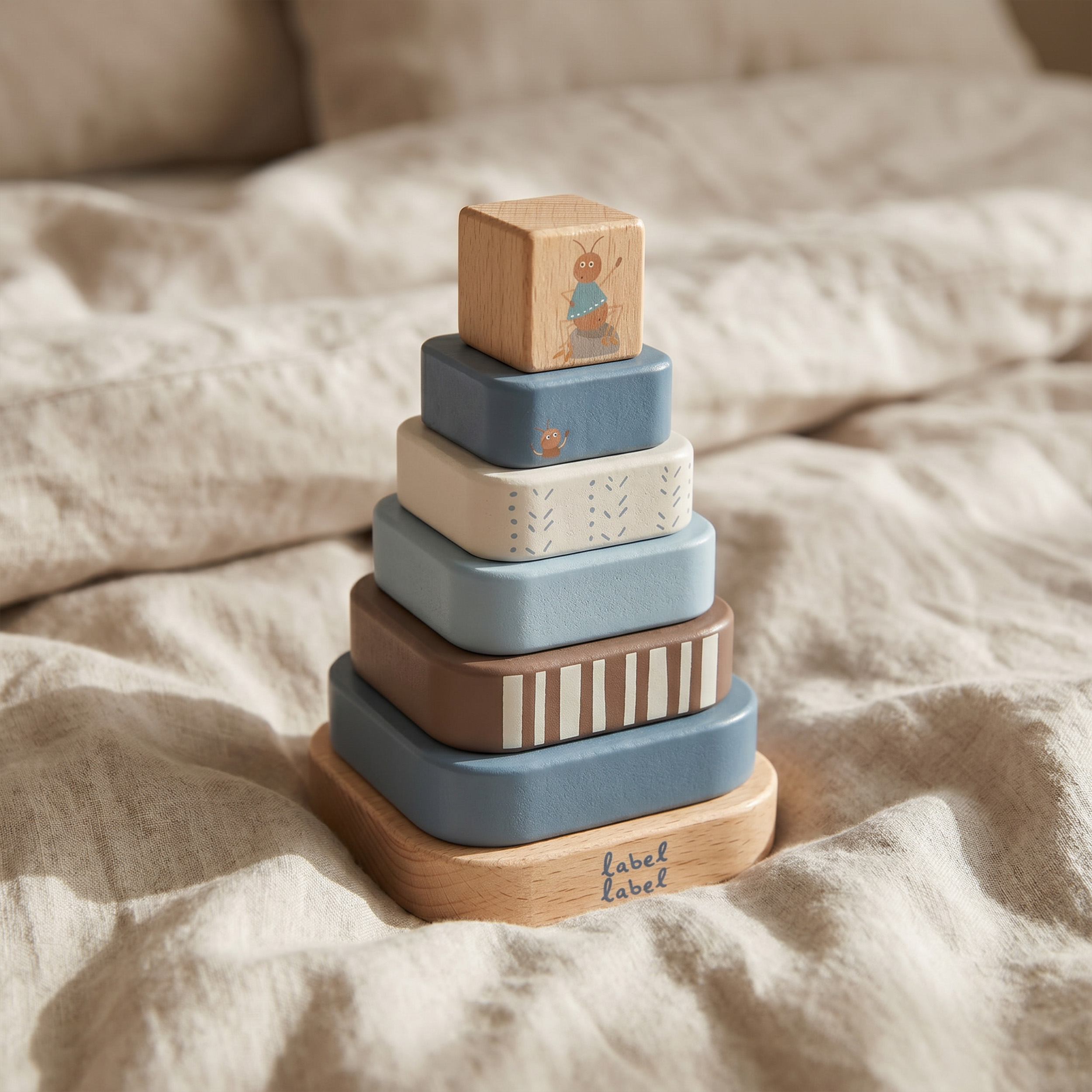 Square Stacking Tower - Blue