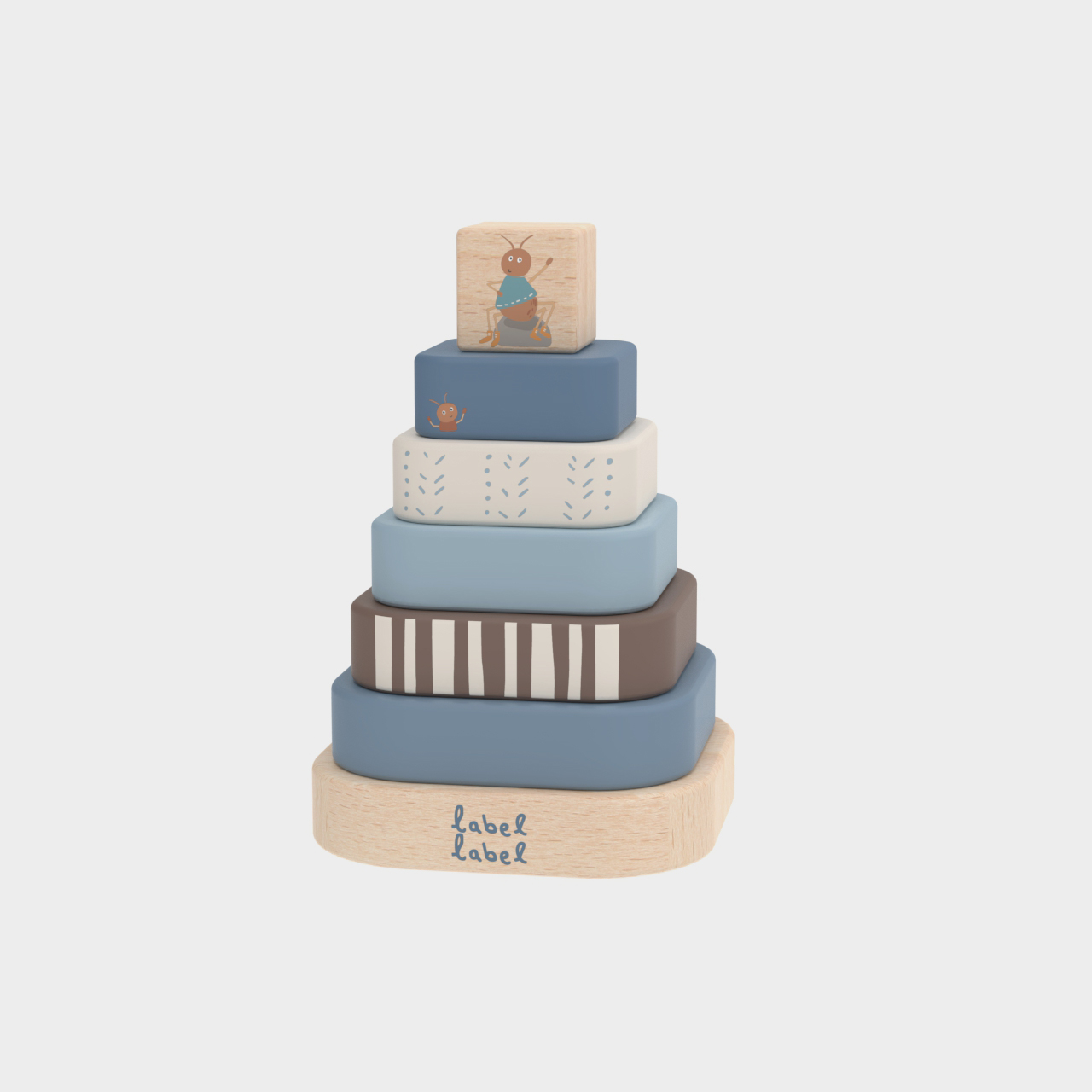Square Stacking Tower Blue