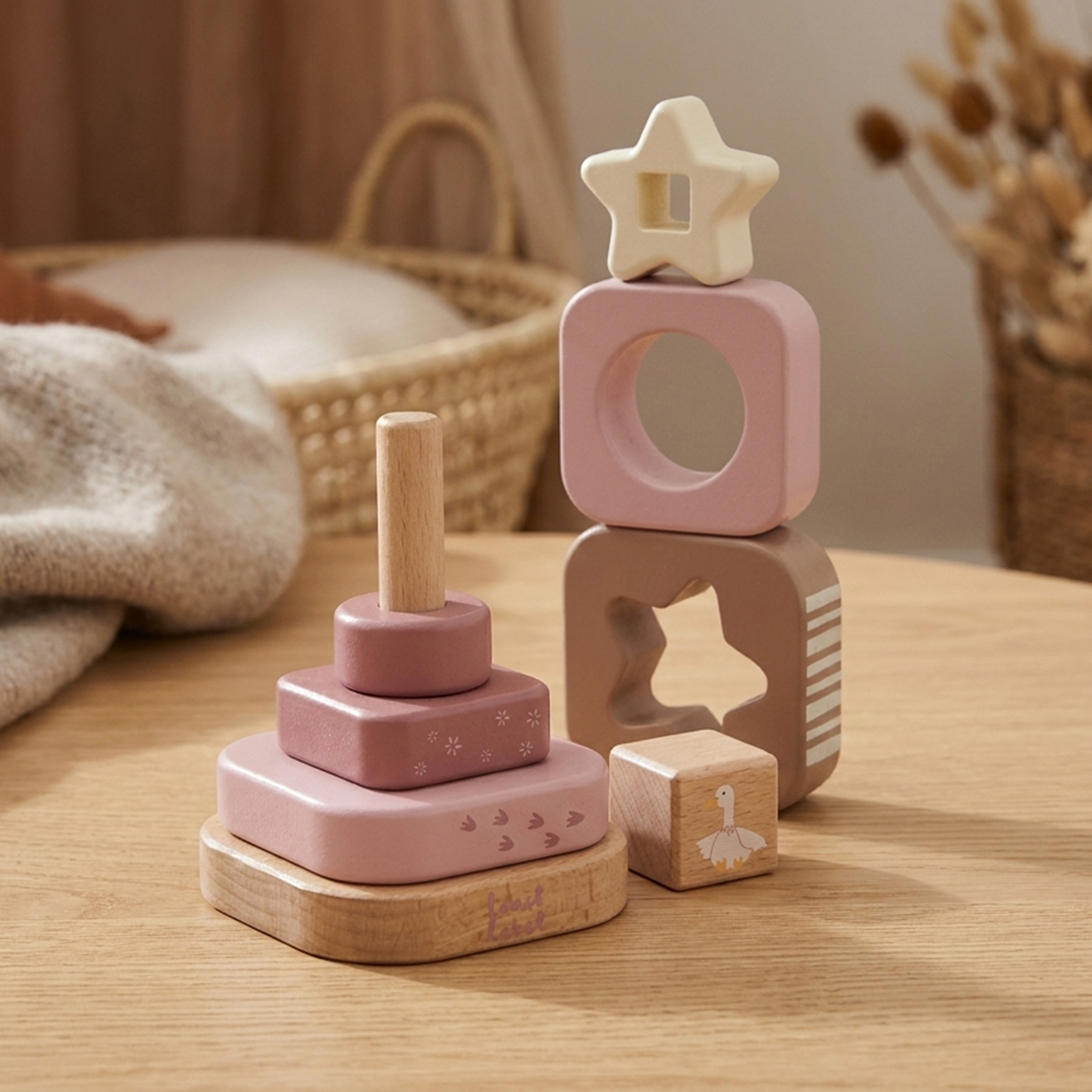 Square Stacking Tower - Pink