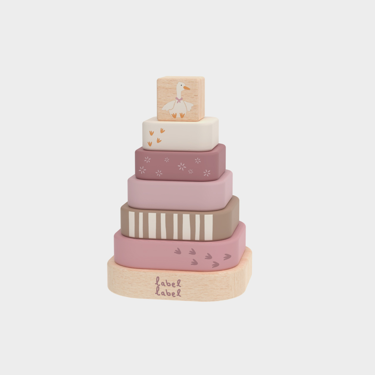 Square Stacking Tower Pink