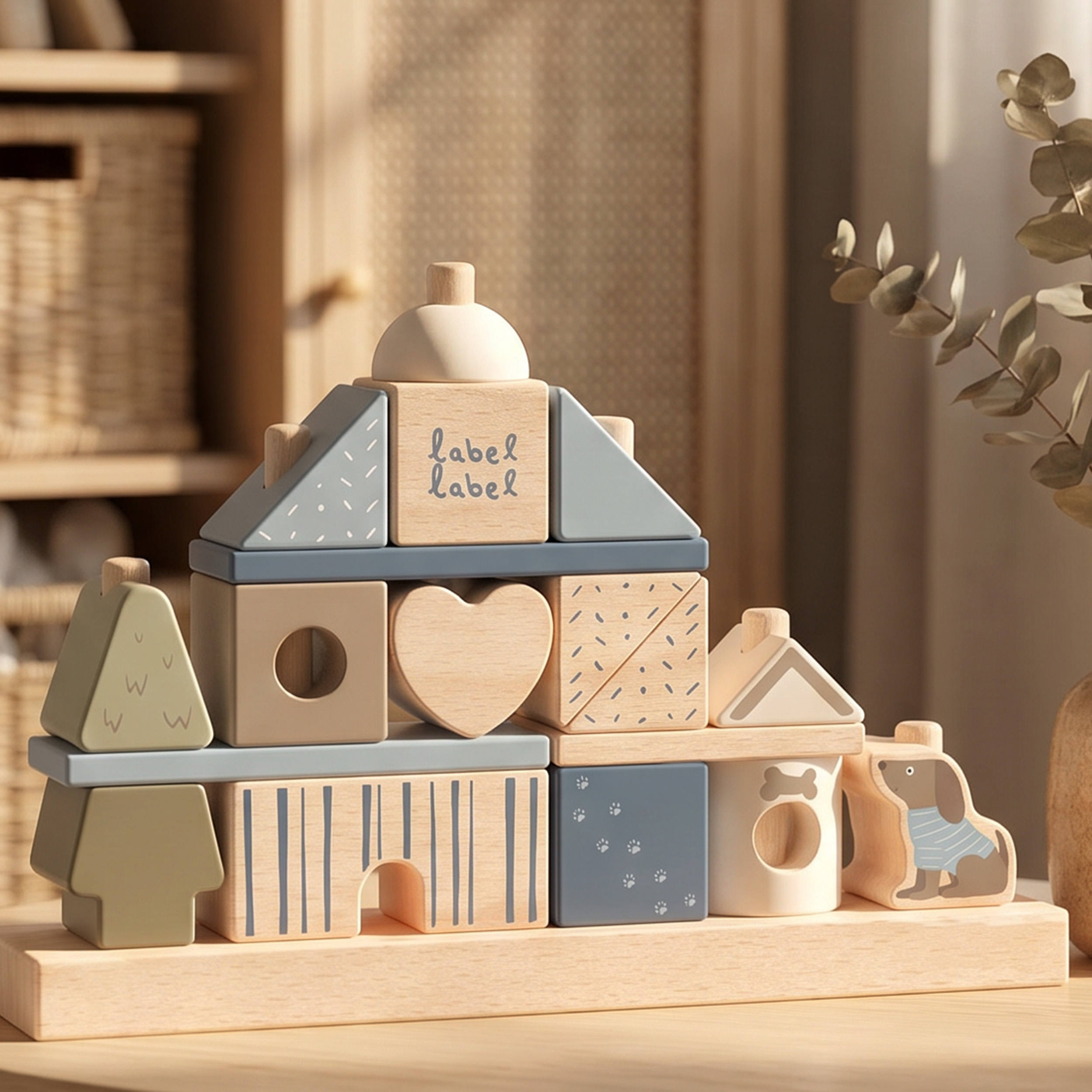 Stacking Blocks House - Blue