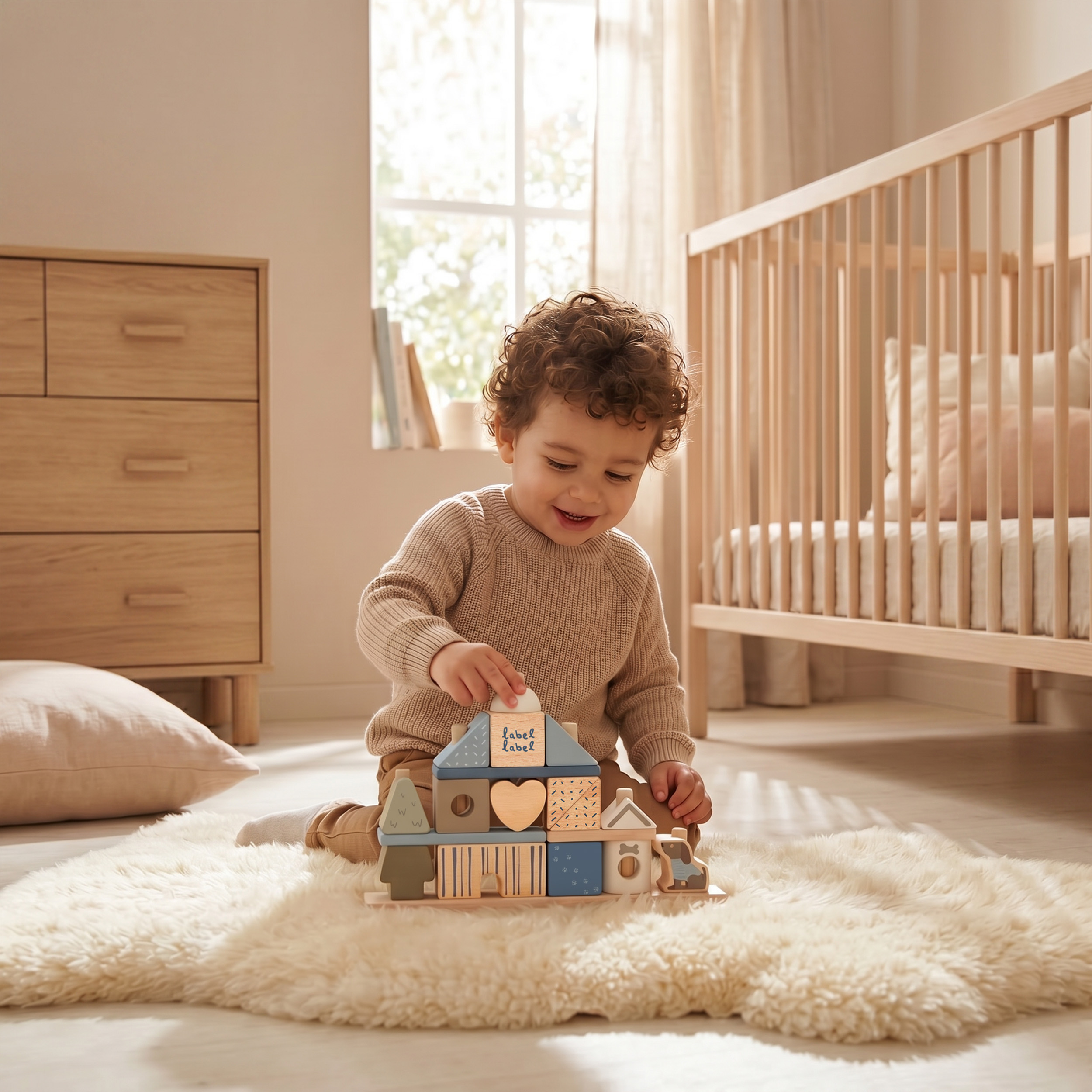 Stacking Blocks House - Blue