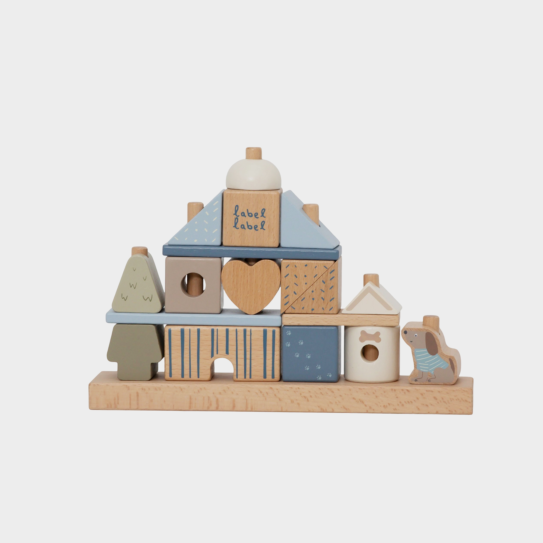 Stacking Blocks House Blue