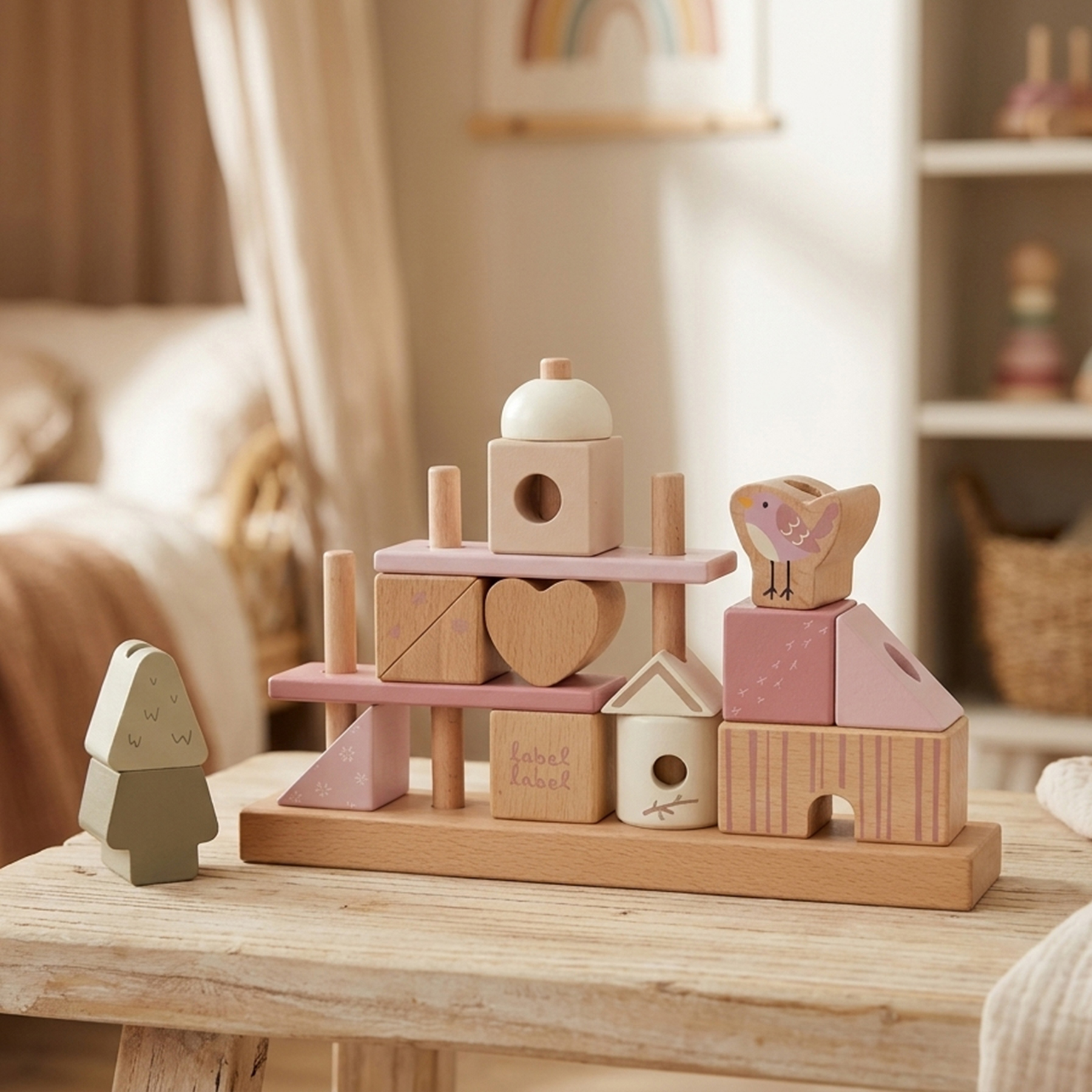 Stacking Blocks House - Pink