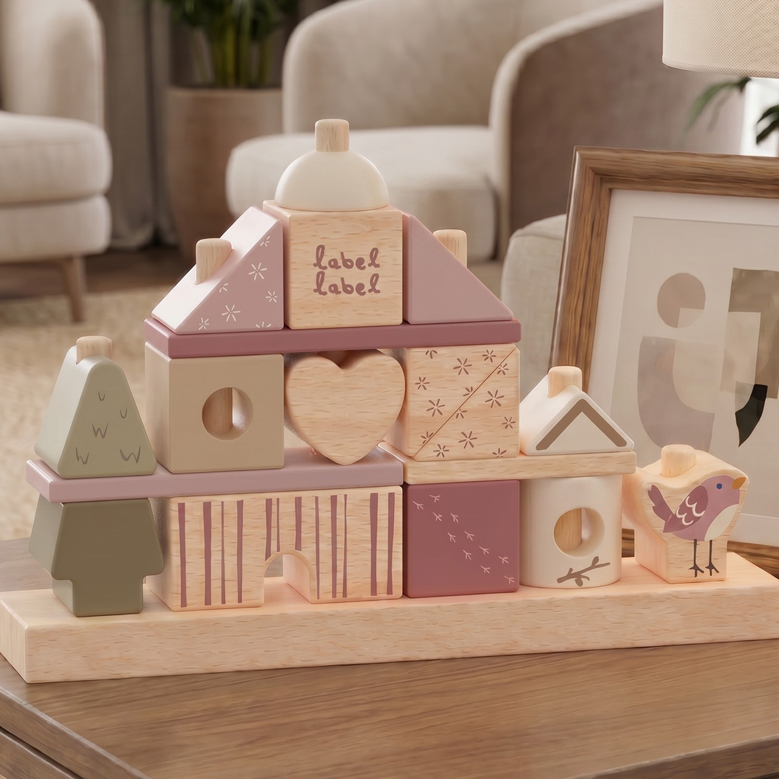 Stacking Blocks House - Pink
