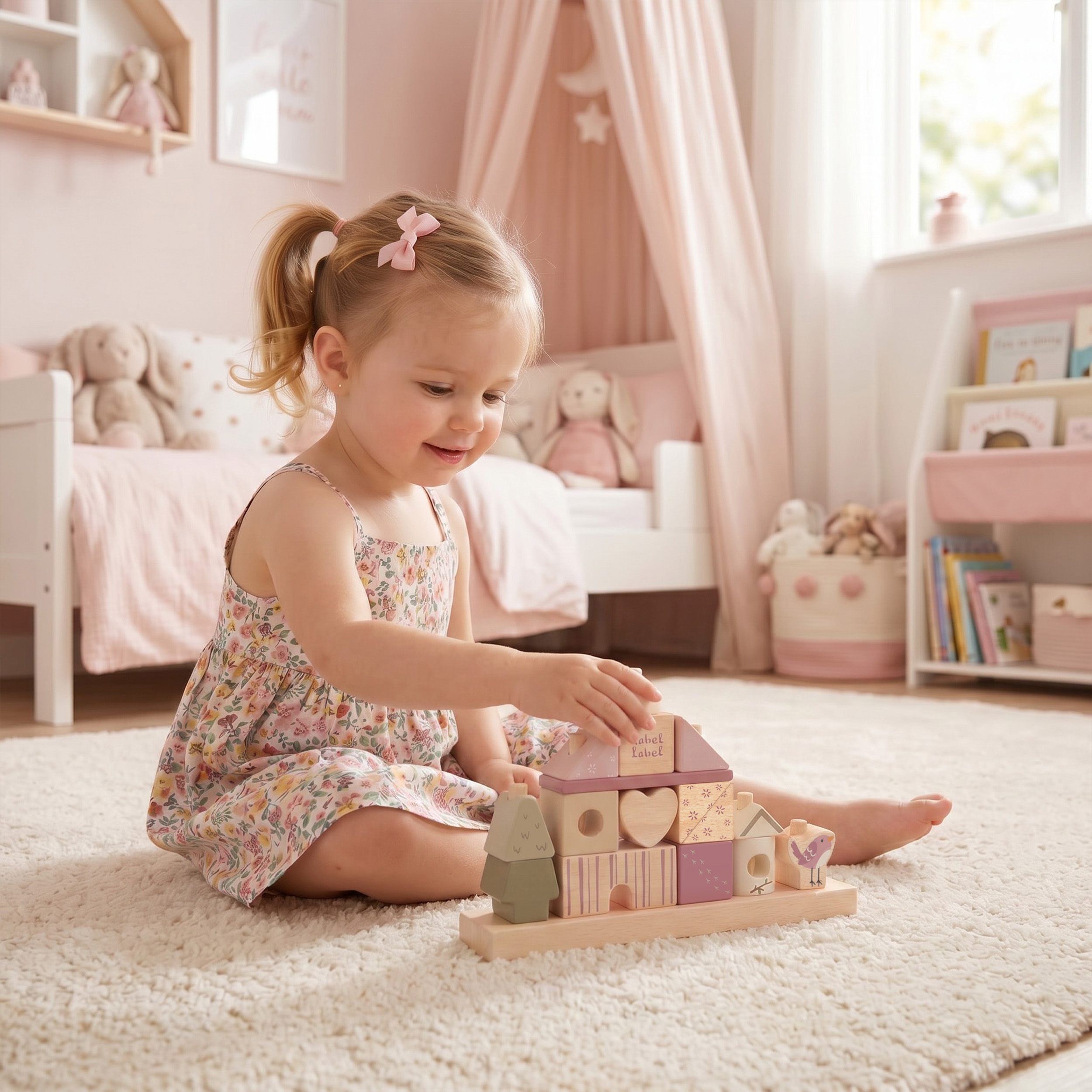 Stacking Blocks House - Pink