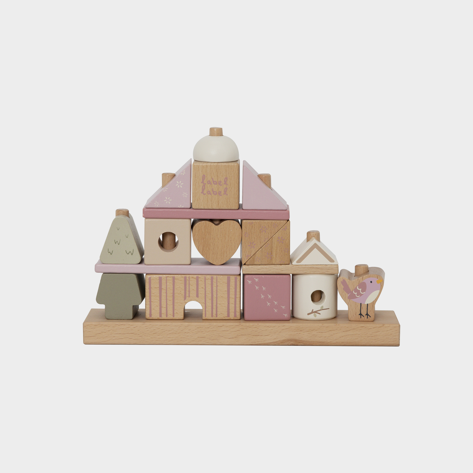 Stacking Blocks House Pink